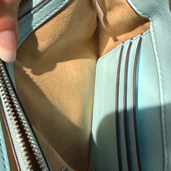 Tory Burch Mini Kira Top Handle Bag (paid $398). See receipt . Baby blue - Picture 9 of 14